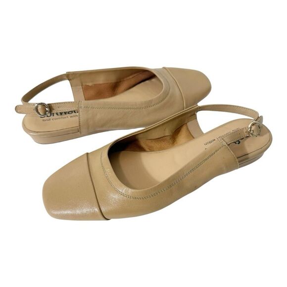 Softwalk Womens Vittoria Slingback Leather Nude Flat Comfort Shoes Size 8 Wide - Picture 2 of 6